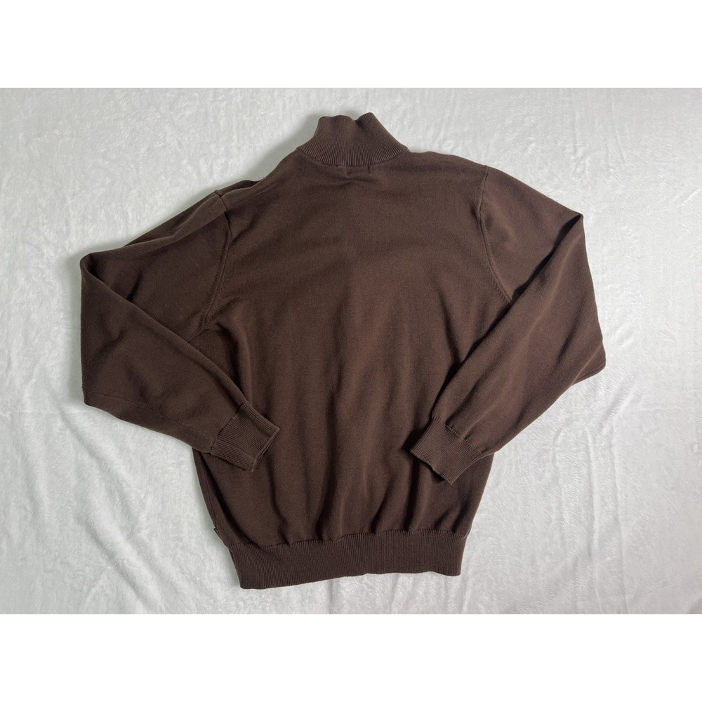Izod Brown Zip-Up Argyle Sweater - Picture 9 of 10